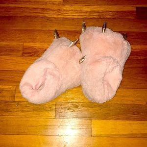 Pink monster slippers